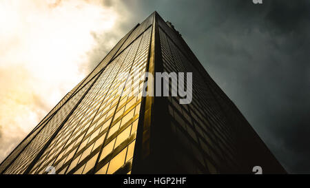 A bottom point of view of a tall building Stock Photo