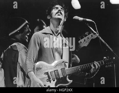 FRANK ZAPPA  US musician at stage during a concert 1960s Stock Photo