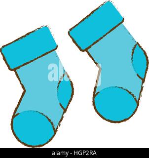 blue baby socks icon over white background. vector illustration Stock ...