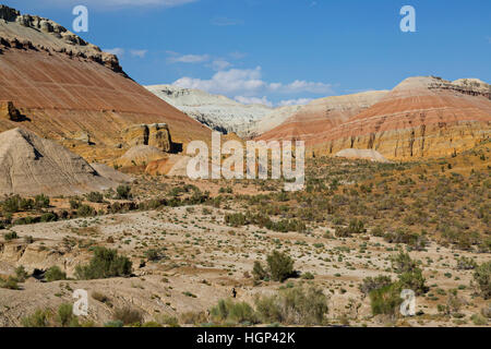 Aktau Mountains in Kazakhstan, known also as White Mountains Stock Photo