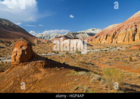 Aktau Mountains in Kazakhstan, known also as White Mountains Stock Photo