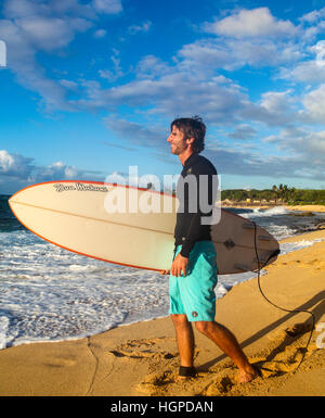 Surfer at Hookipa Beach on Maui Stock Photo