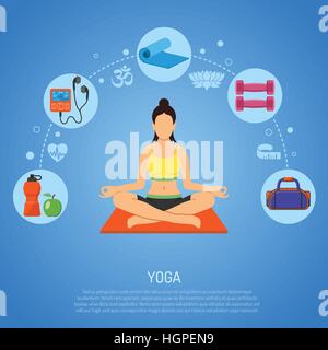 Yoga and Fitness Concept Stock Vector