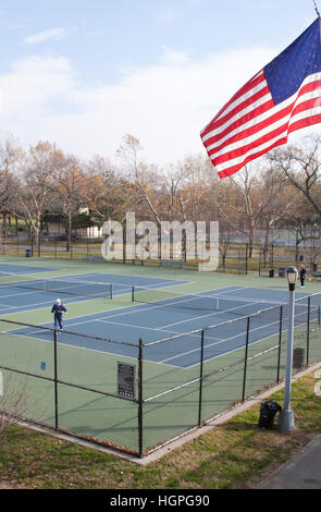Tennis Court at Flushing Meadows Park, Queens, New York Stock Photo