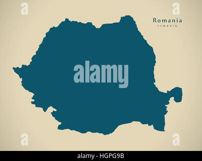 Modern Map - Romania RO illustration Stock Photo