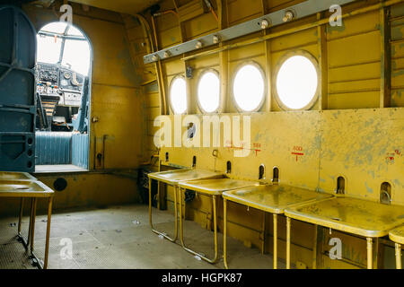 Cabin Of Old Soviet Plane Aircraft, Aeroplane, Airplane Stock Photo