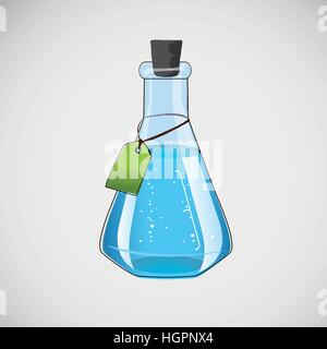 Stock laboratory flask on a light background Stock Vector