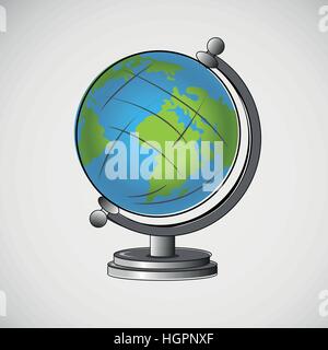 Vector school globe on a light background Stock Vector