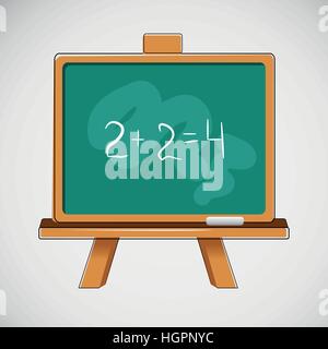 Simple vector black board with written numbers Stock Vector