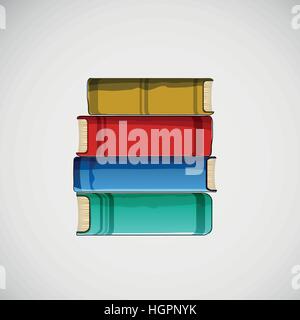 Set of different books stacked. Vector design Stock Vector