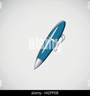 Isolated vector ballpoint pen on light background Stock Vector