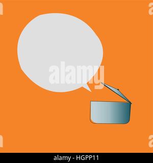 Simple pan and speech bubble. Vector design Stock Vector