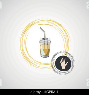 Vector sketch of cardboard glasses with drink Stock Vector