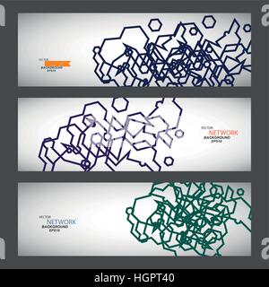 Vector set three sets of abstract contour lines Stock Vector