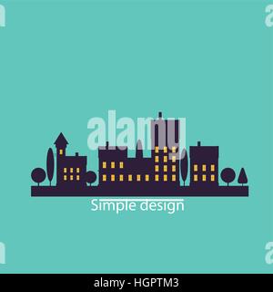 Color flat contours of the urban landscape Stock Vector