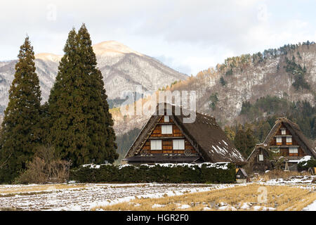 Gassho Zukuri (Gassho-style) House in Shirakawa-Go in Gifu, Japan. Stock Photo