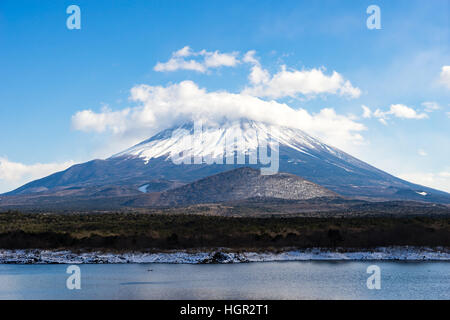 Winter scenic of Mount Fuji in Japan. Stock Photo