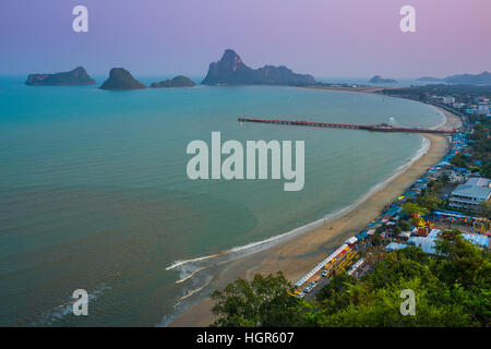 Beautiful scenery of the bay of Prachuap Khiri Khan in thailand Stock Photo