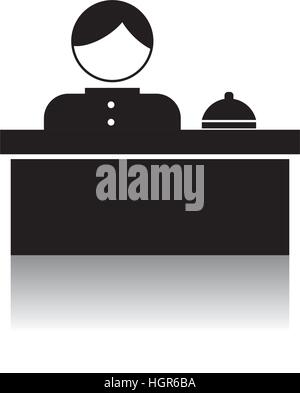 desk clerk hotel related icon image vector illustration design Stock Vector
