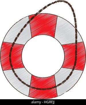 drawing life buoy safety travel vector illustration eps 10 Stock Vector