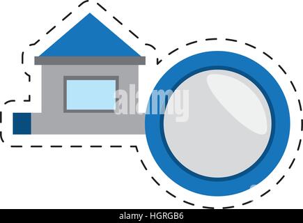 real estate house sign road cut line vector illustration eps 10 Stock Vector