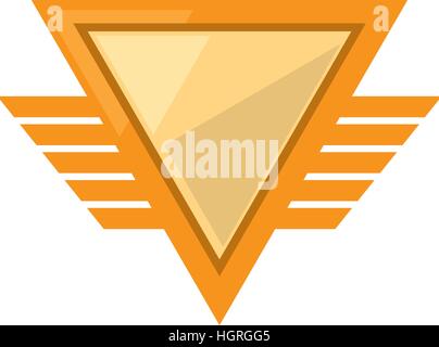 yellow shield winged shape triangle geometric badge vector illustration eps 10 Stock Vector
