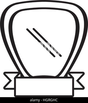 shield ribbon stamp decor outline empty vector illustration eps 10 Stock Vector