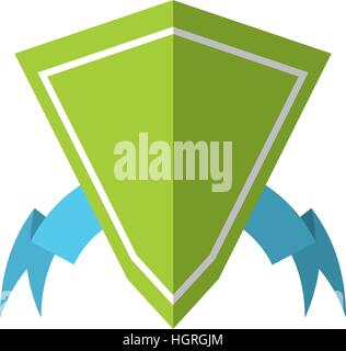 green shield ribbon shape diamond shadow vector illustration eps 10 Stock Vector