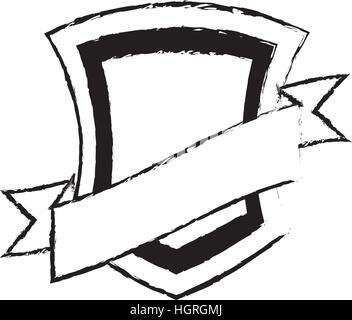 shield guarantee premium label sketch vector illustration eps 10 Stock Vector