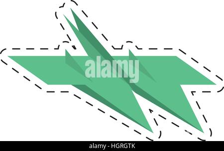 green paper plane air free fun cut line vector illustration eps 10 Stock Vector
