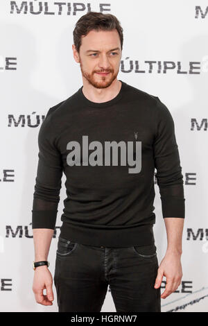 Madrid, Spain. 12th January 2017. James McAvoy at the Split photocall at the Villamagna Hotel in Madrid, Spain. January12, 2017. Credit: MediaPunch Inc/Alamy Live News Stock Photo