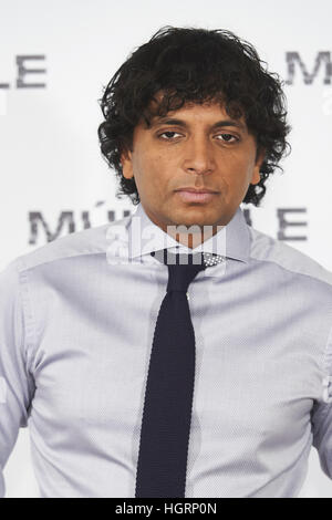 Madrid, Spain. 12th Jan, 2017. Night Shyamalan attends a photocall for 'Split' at Villamgna Hotel on January 12, 2017 in Madrid © Jack Abuin/ZUMA Wire/Alamy Live News Stock Photo