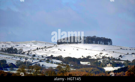 Derbyshire, UK. 13th Jan, 2017. UK Weather: Snow on the hills in the Derbyshire countryside near Ashbourne Peak District National Park, UK Weather: Snow on the hills in the Derbyshire countryside near Ashbourne Peak District National Park © Doug Blane/Alamy Live News Stock Photo