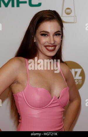 Los Angeles, Us. 13th Jan, 2017. Adult film actress Bobbi Dylan arrives at the XBIZ Awards at Hotel Westin Bonaventure in Los Angeles, USA, on 12 January 2017. Photo: Hubert Boesl - NO WIRE SERVICE - Photo: Hubert Boesl/dpa/Alamy Live News Stock Photo