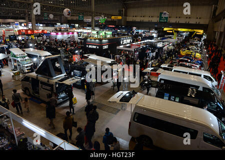 Tokyo. 13th Jan, 2017. Photo taken on Jan. 13, 2017 shows a scene of the Tokyo Auto Salon 2017 in Chiba, Japan. The exhibition showcases the latest customized cars and car-related products. © Ma Ping/Xinhua/Alamy Live News Stock Photo