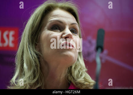 London, UK. 12th January 2017. Helle Thorning-Schmidt, Chief Executive Officer of Save the Children International and Prime Minister of Denmark 2011-2015, speaks about protecting chirldren in conflict zones during the 'Protecting Children in War and Conflict: European and global implications for child rights' event at the London School of Economics in London, United Kingdom, Thursday Jan. 11, 2017. Credit: Jonathan Nicholson/Alamy Live News Stock Photo