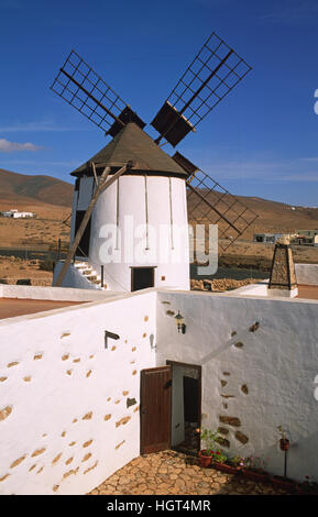 Windmill in the museum Centro de Interpretacion de los Molinos, Tiscamanita, Fuerteventura, Canary Islands, Spain Stock Photo