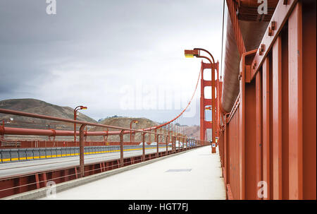 detail of the Golden Gate suspension bridge, San Francisco, California, USA Stock Photo