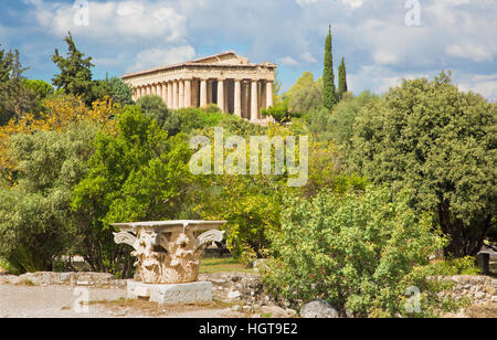 Athens - Temple of Hephaestus. Stock Photo