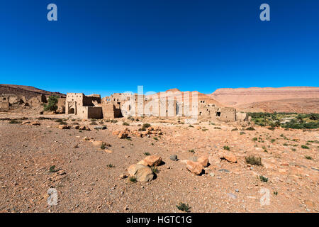 Ruins of a Kasbah in the Ziz Valley, Morocco, North Africa Stock Photo