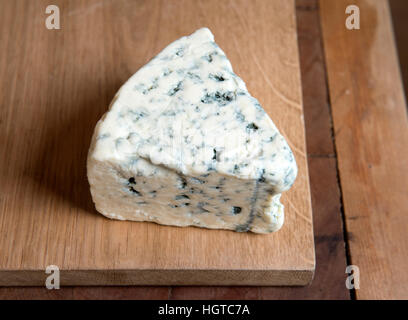 A slice of Danish Blue cheese Stock Photo