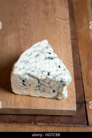 A slice of Danish Blue cheese Stock Photo