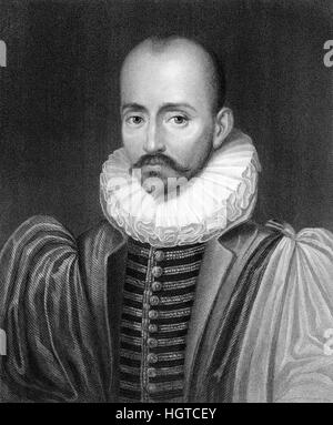 Michel Eyquem de Montaigne; 1533 - 1592; a politician; philosopher and pioneer of essay writing; Stock Photo