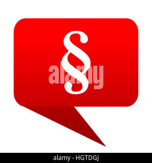 paragraph bubble red icon Stock Photo