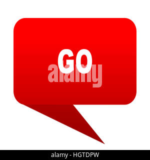 go bubble red icon Stock Photo