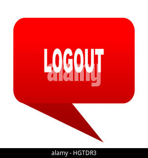 logout bubble red icon Stock Photo