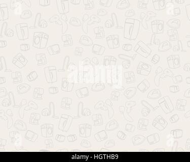 Vector illustration of a seamless background with appliances Stock Vector