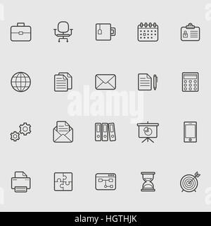 Various line icons related to business Stock Photo