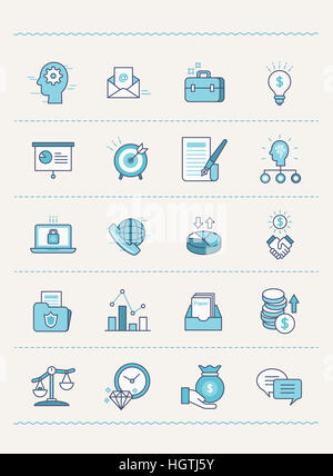Set of various line icons related to business Stock Photo