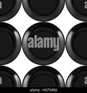 Black plate seamless pattern Stock Photo